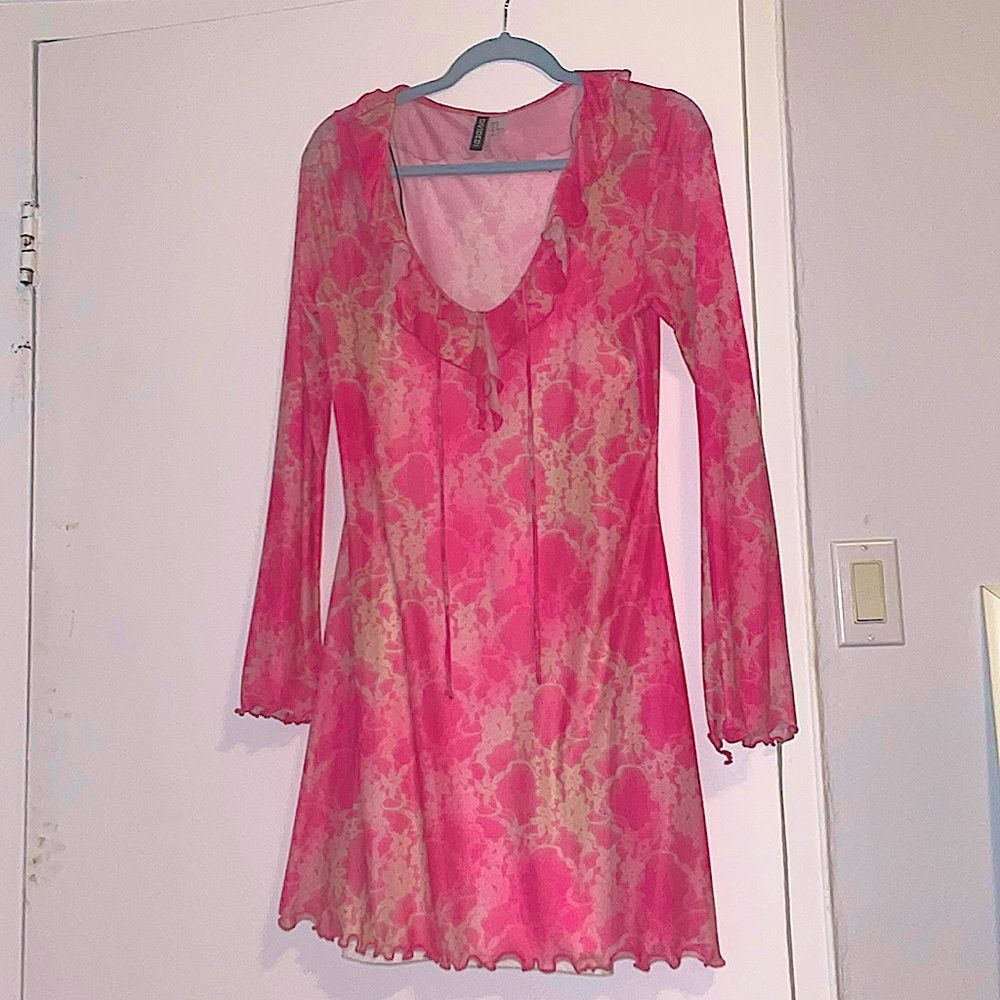 Pink 90’S inspired mesh dress🌸🪸